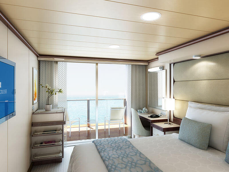 BF 2-bed Oceanview stateroom with balcony