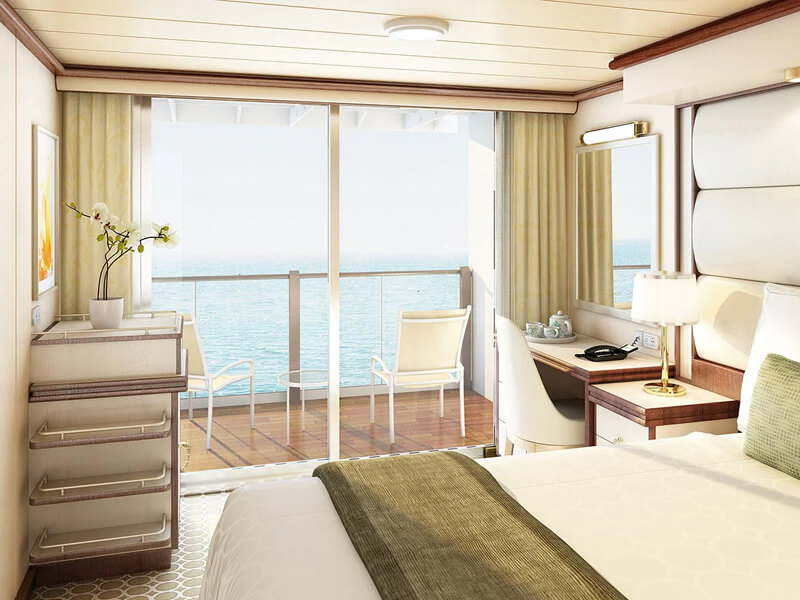 BW 2-bed Oceanview stateroom with balcony with restricted view