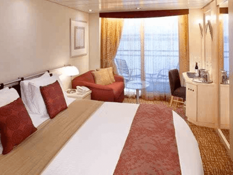2A - Deluxe 2-Bed Oceanview stateroom with balcony (partially handicapped accessible)